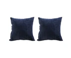 Pack of 2, Corduroy Soft Decorative Square Throw Pillow Cover Cushion Covers Pillowcase, Home Decor Decorations for Sofa Couch Bed Chair 60x60cm-Denim Blue