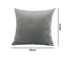 Pack of 2, Velvet Soft Decorative Square Throw Pillow Cover Cushion Covers Pillow case, Home Decor Decorations for Sofa Couch Bed Chair 45x45cm-Grey