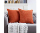 Pillow Covers Set of 2 Solid Rustic Farmhouse Decorative Throw Pillow Covers Square Cushion Case for Home Sofa Couch Decoration 20"x20"-Burnt Orange