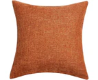 Set of 2 pure colour Lumbar Pillow Covers Rustic Linen Decorative Throw Pillow Covers  for Sofa Couch Decoration 2 Packs, 16" x 16"-Orange