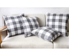 Set of 2 Check Plaid Throw Pillow Covers Cushion Case for Sofa Grey and White, 16 x 16 Inches 20" x 20"-Grey & White