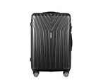 Wanderlite 3pc Luggage Trolley Set Suitcase Travel TSA Hard Case Carry On Black Lightweight