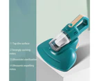 Mini Mite Remover Strong Suction USB Charging High Frequency Dust Cleaner Portable Wireless Handheld UV Light Vacuum Cleaner for Household-Green 1