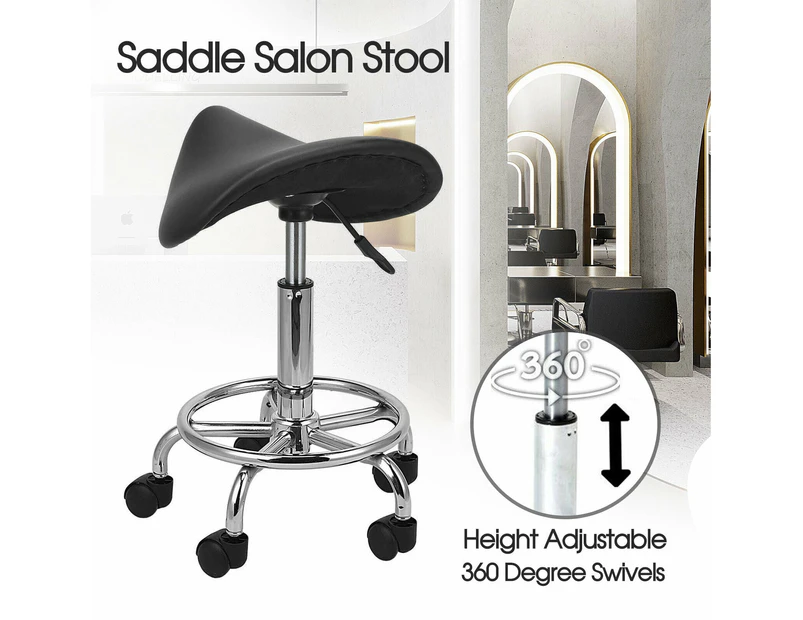 Saddle Salon Stool Bar Swivel Chair Massage Barber Hairdressing Hydraulic Lift