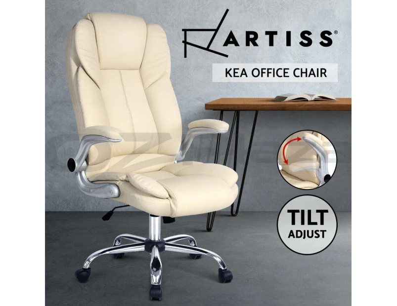 Artiss Executive Gaming Office Chair Computer Arm Chairs Work Seating Beige