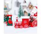 Wooden Christmas Train with 3 Carriages for Boys Girls Children Festive Advent Calendar Decor Gift-green