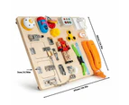 Wooden Busy Board Early Educational Montessori Kids Learning Unlock Sensory Toy