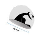 Swimming Cap,Silicone Fishtail Swimming Cap - Whitesilicone Swim Caps For Long Hair, Cover Ears Swimming Caps