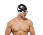 Swimming Cap,Silicone Fishtail Swimming Cap Black Silicone Swim Caps For Long Hair, Cover Ears Swimming Caps ,Flexible