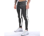 Bonivenshion Men's Zip Jogger Pants Casual Gym Workout Pants Track Pants Slim Fit Tapered Sweatpants with Pockets for Men-Dark Grey