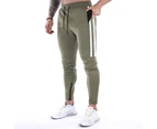 Bonivenshion Men's Zip Jogger Pants Casual Gym Workout Pants Track Pants Slim Fit Tapered Sweatpants with Pockets for Men-Green