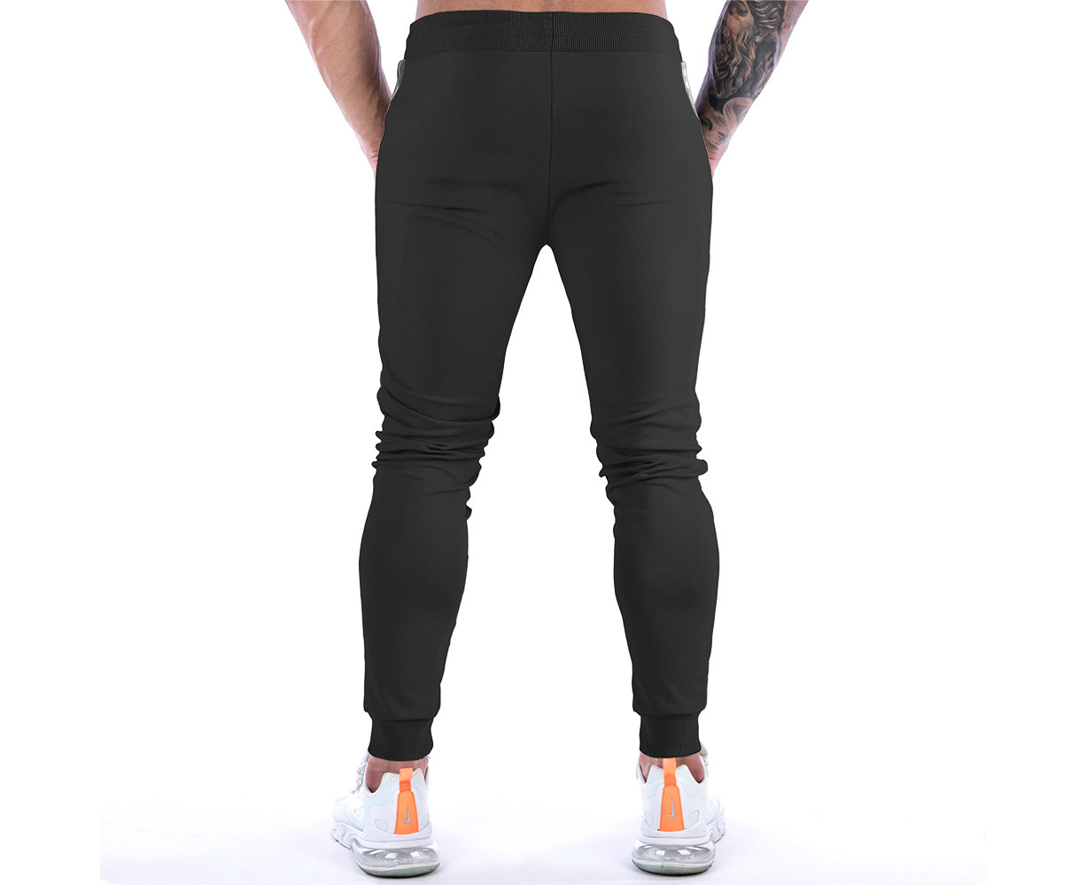 Bonivenshion's Mens Plus Size Joggers Sport Pants Casual Gym Workout  Sweatpants with Zippered Pockets-Black