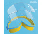 Nvuug Swimming Goggles Wide Vision Transparent with Earplugs Kids Summer Swim Leak-proof Goggles for Diving -Blue & Yellow