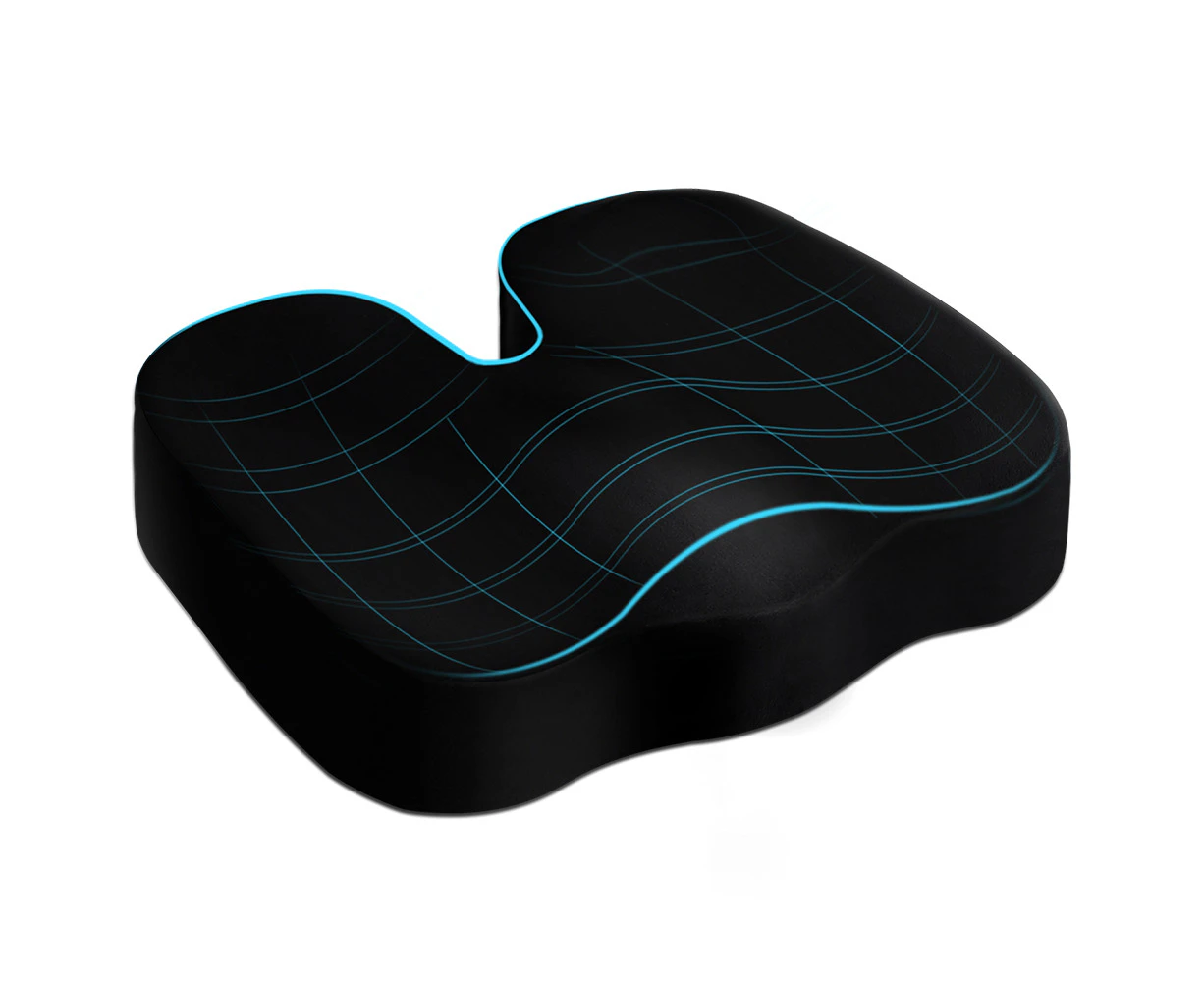 STARRY EUCALYPT Memory Foam Seat Cushion with Black Plush Cover