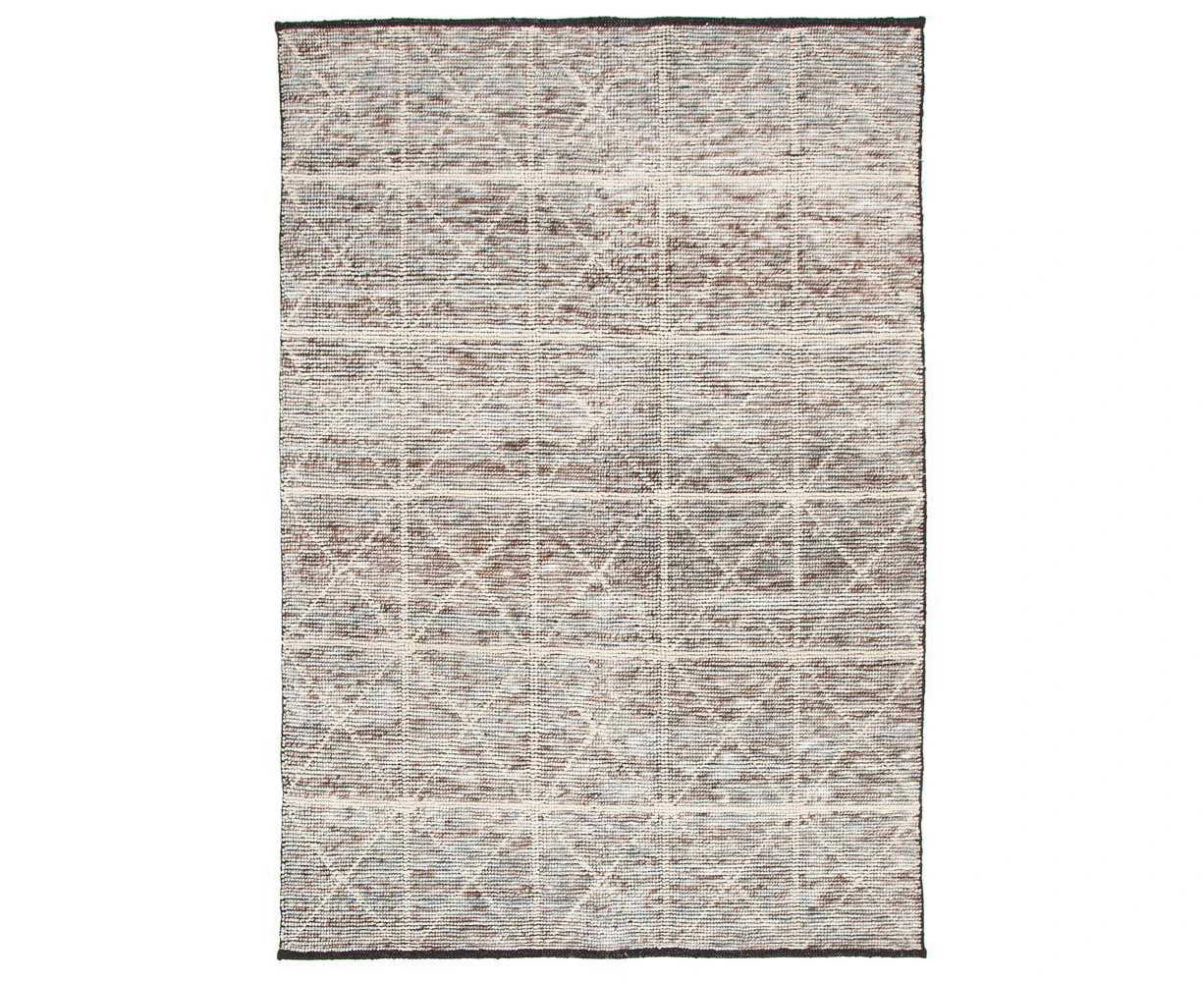 Rene Hand Loomed Diamond Blue Ivory Modern Floor Rug - 4 Sizes - Blue