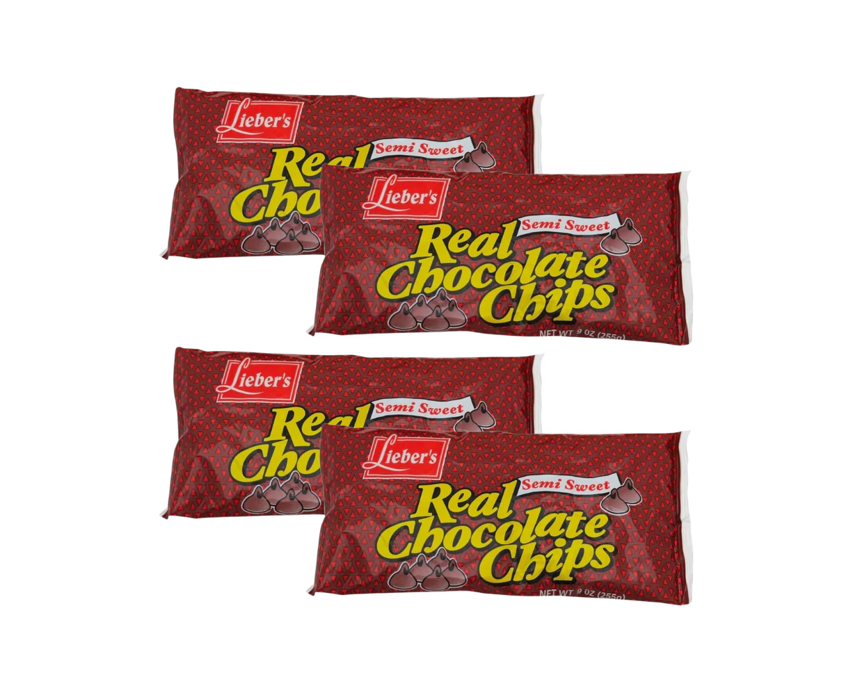 Liebers Semi Sweet Real Chocolate Chips 255g x 4