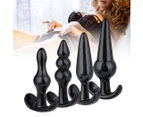 Urway 4 Pack Anal Butt Plug Ass Bum Beads Trainer Kit Sub BDSM Female Sex Toy - Black