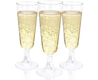 72 x CLEAR PLASTIC CHAMPAGNE FLUTES 150mL | Wedding Party Champagne Glasses