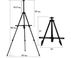 Reinforced Artist Easel Stand, Extra Thick Aluminum Metal Tripod Display Easel 21" To 66" Adjustable Height