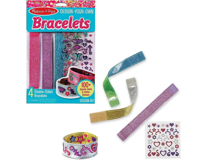 Melissa & Doug Design Your Bracelets Sparkle Gem Glitter Stickers Fun Craft DIY