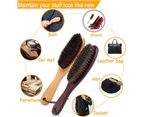 Lint Remover Clothes Brush, With Soft Horsehair And Wooden Handle For Men'S Coats, Suit Shoes (Solid Wood)