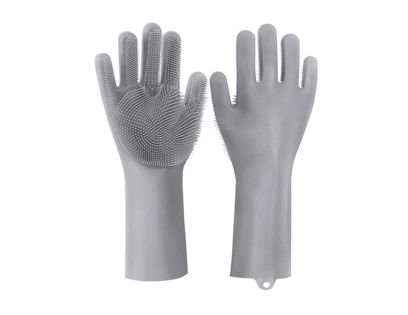 Silicone Dishwashing Gloves For Washing Dishes Ideal Washing Gloves,gray