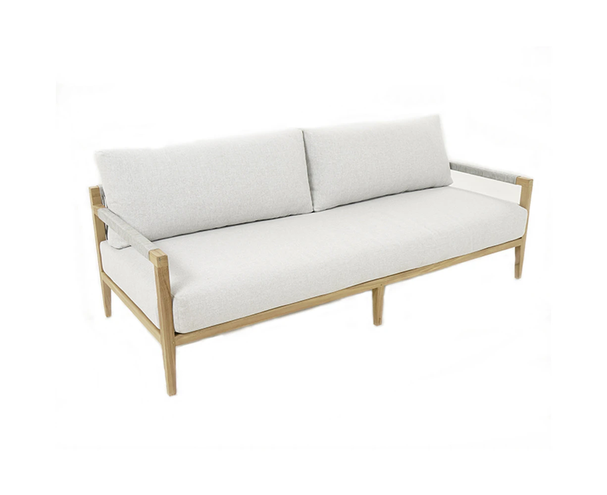 Allora 2.5 Seater Timber and Rope Lounge - Outdoor Teak Lounge -