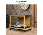 Pawz Wooden Wire Dog Kennel Side End Table Steel Puppy Crate Indoor Pet House L