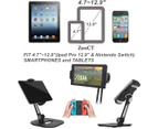 Tablet Stand, Universal iPad Holder 360° Rotation for iPad Pro Air Mini, Samsung Galaxy Tab, Kindle, 4.7-12.9 inch Smartphones & Tablets - Black