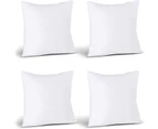 Throw Pillows Insert (Pack of 4, White) -  Bed and Couch Pillows - Indoor Decorative Pillows 12 x 12