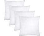 Throw Pillows Insert (Pack of 4, White) -  Bed and Couch Pillows - Indoor Decorative Pillows 12 x 12