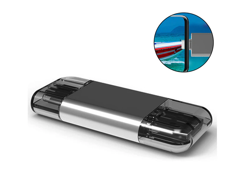1 pcs USB Type C SD Card Reader, USB 3.0 Micro SD Card Reader Adapter Used for SD-3C SD Micro SD TF Micro SD gray