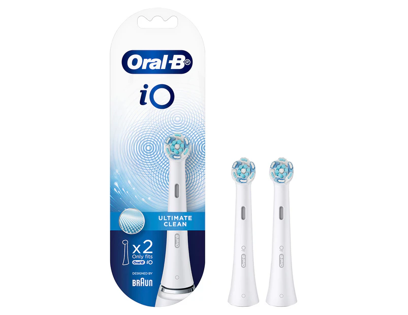 Oral-B iO CW-2 Ultimate Clean Replacement Brush Heads  2 Pack White for Oral-B [CW-2]