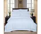 Fabric Fantastic 1000TC Ultra Soft Striped Duvet/Doona/Quilt Cover Set Queen/King/Super King Size-White