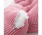 Red Stripe--Multifunctional Cotton Maternity Pillow U-shaped Pillow Waist Support Abdominal Sleeping Pillow