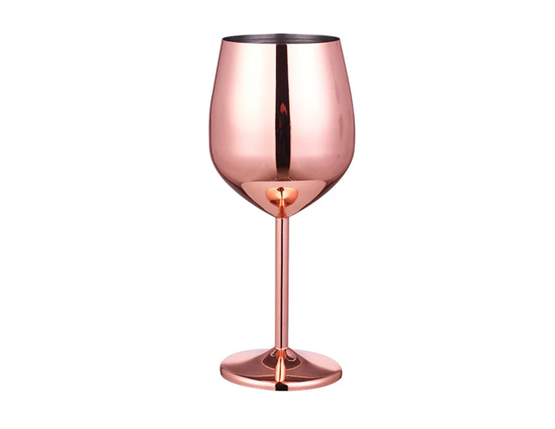 Stainless Steel Stemmed Wine Glasses Shatter Proof Unbreakable Wine Goblets - Rose Gold