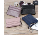 Knbhu Genuine Leather Keys Coin Organizer Zipper Bag Pouch Women Wallet Purse Gift-Pink