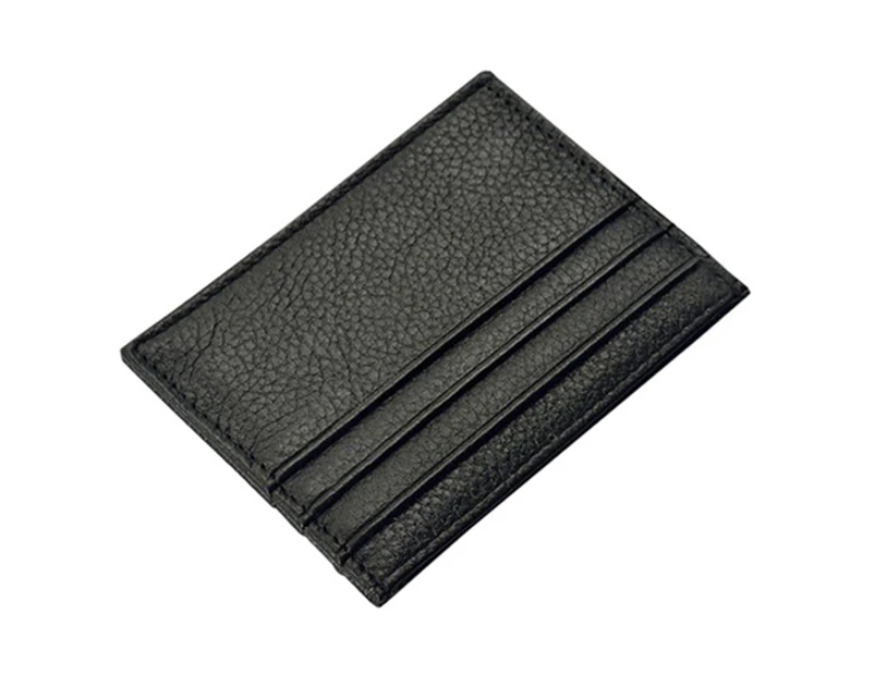 Knbhu Men Slim Credit Card Holder Faux Leather Wallet Coin Pocket Money Bag Purse-Black