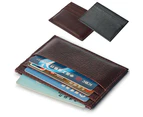 Knbhu Men Slim Credit Card Holder Faux Leather Wallet Coin Pocket Money Bag Purse-Black