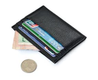 Knbhu Men Slim Credit Card Holder Faux Leather Wallet Coin Pocket Money Bag Purse-Black