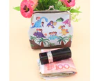 Knbhu Women Cute Dinosaur Faux Leather Kiss Lock Mini Wallet Clutch Cash Coin Purse-Rose Red
