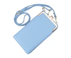 Knbhu Women Crossbody Bag Lychee Texture Zipper Faux Leather Waterproof Multipurpose Phone Bag for Party Gathering Wedding Banquet-Blue