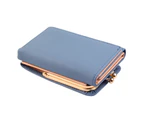 Knbhu Women Fashion Faux Leather Trifold Short Wallet Cash Card Holder Coin Purse for Daily Life-Blue