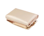 Knbhu Women Fashion Faux Leather Trifold Short Wallet Cash Card Holder Coin Purse for Daily Life-Golden