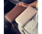 Knbhu Women Faux Leather Card Holder Long Wallet Clutch Checkbook Tassel Handbag Purse-Bronze