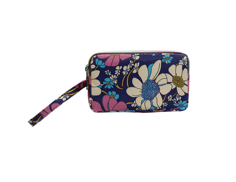 Knbhu Women Floral Print Cloth Wristlet Bag Coin Purse Zipper Wallet Cell Phone Pouch-1#