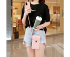 Knbhu Women Fashion Lock Catch Crossbody Shoulder Bag Clear Phone Touch Screen Purse-Dark Pink