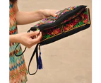 Knbhu Women Ethnic Embroidered Wristlet Clutch Bag Zipper Purse Long Wallet Pouch-1
