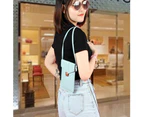 Knbhu Women Fashion Lock Catch Crossbody Shoulder Bag Clear Phone Touch Screen Purse-Light Gray