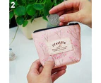 Knbhu Women Floral Pattern Small Canvas Coin Purse Coin Key Zip Wallet Clutch Bag-Pink